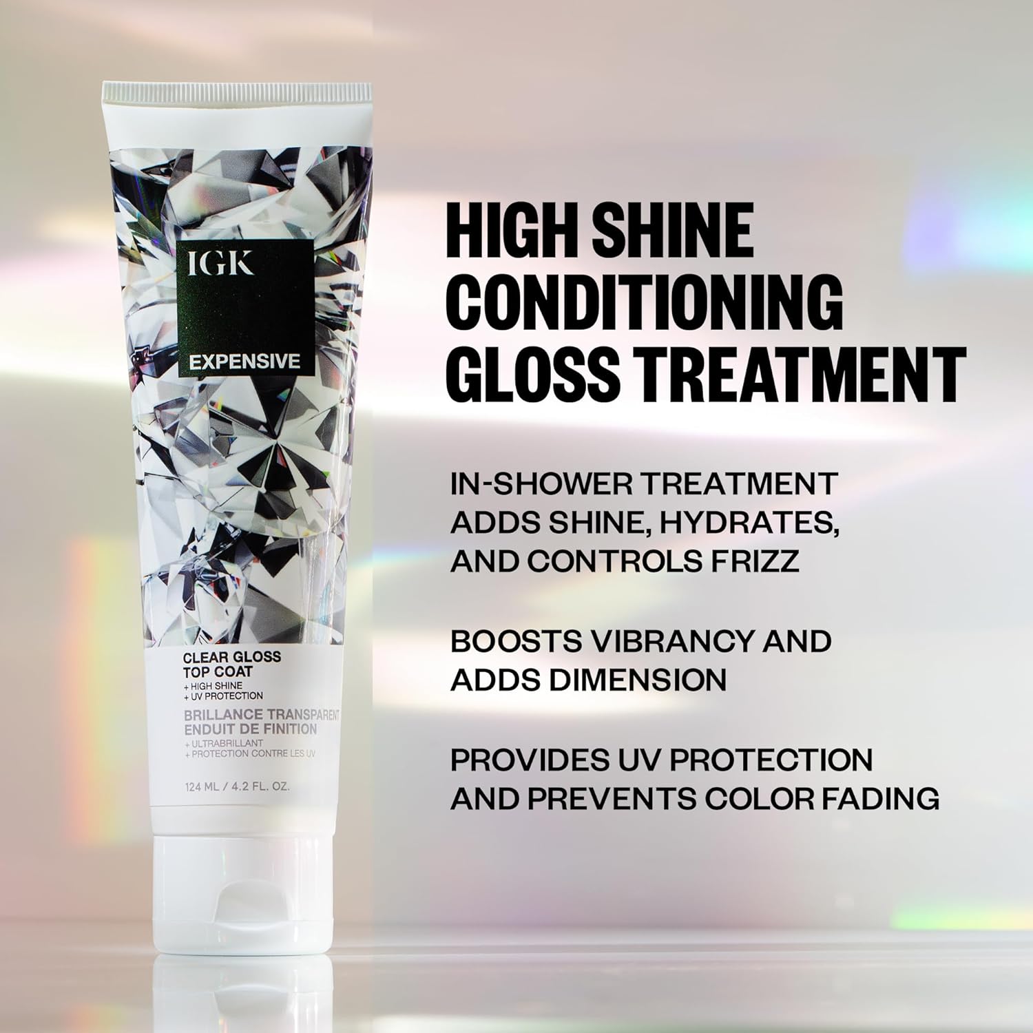 IGK - EXPENSIVE - Clear Hair Gloss Treatment – Shine-Boosting Top Coat for Glass Hair – Hair Treatment for Smooth, Polished Finish – Clear Gloss for Hair Sheen and...