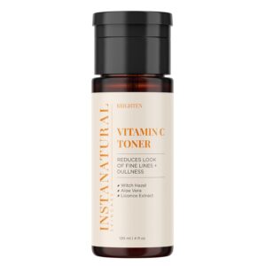 InstaNatural Vitamin C Face Toner, Brightens, Balances pH and Reduces Signs of Aging, Fine Lines and Wrinkles, with Witch Hazel, Lavender and Geranium Oils, 4 Fl Oz