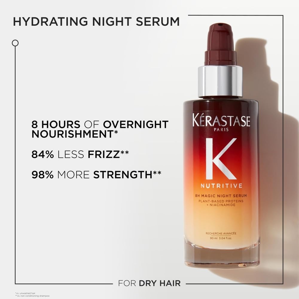 Kerastase Nutritive 8H Magic Night Serum - Overnight Treatment for Dry Hair, Enhances Shine, With Plant-Based Proteins