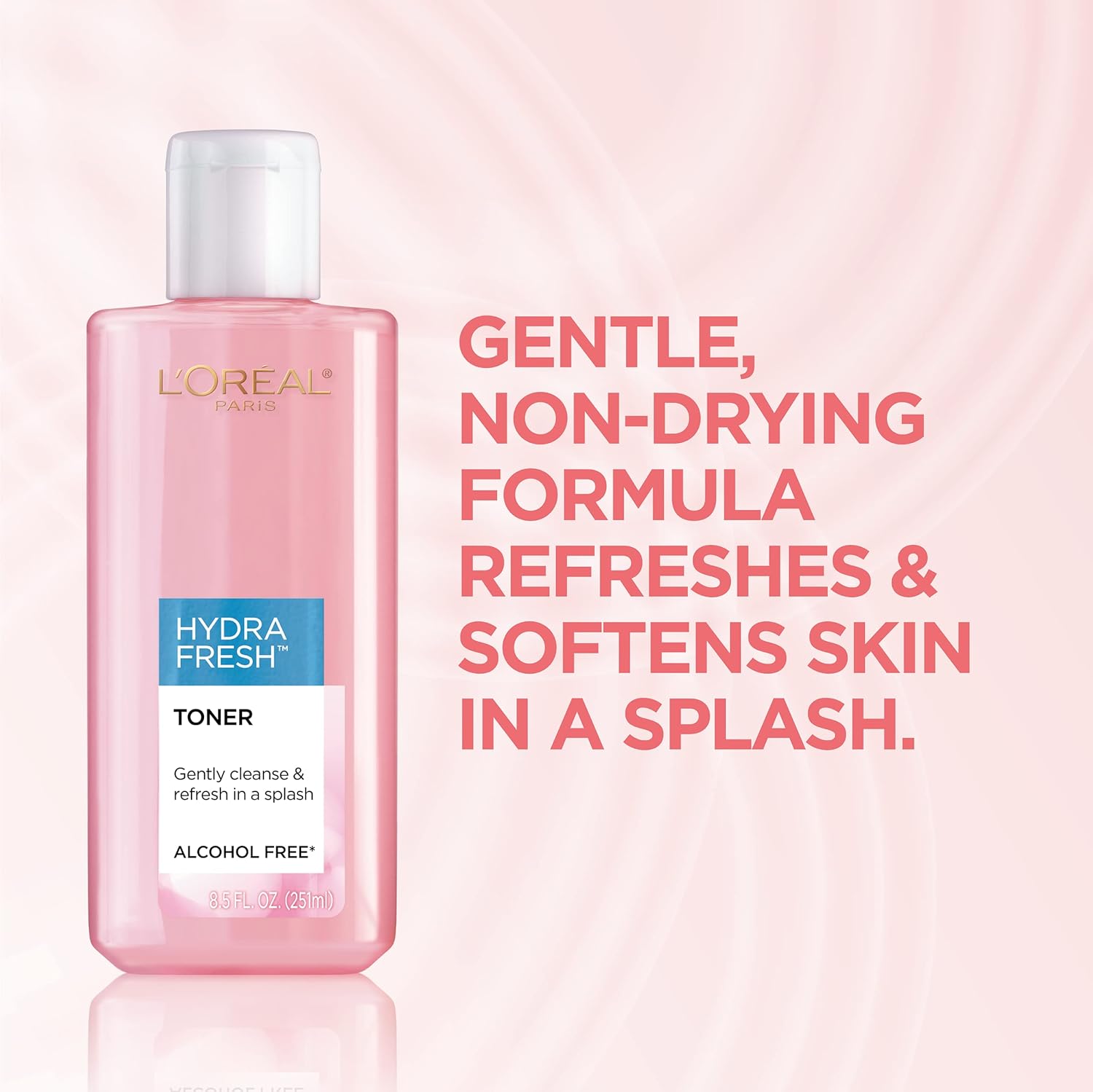L'Oreal Paris Skincare HydraFresh Toner Face Toner with Pro-Vitamin B5 for a Smoother, Brighter Complexion, 2 Count