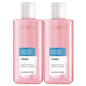 L'Oreal Paris Skincare HydraFresh Toner Face Toner with Pro-Vitamin B5 for a Smoother, Brighter Complexion, 2 Count