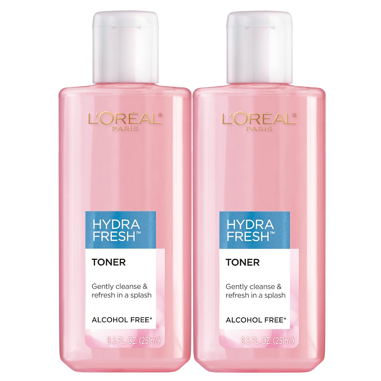 L'Oreal Paris Skincare HydraFresh Toner Face Toner with Pro-Vitamin B5 for a Smoother, Brighter Complexion, 2 Count