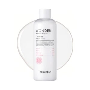 TONYMOLY Wonder Ceramide Mochi Toner – Dewy Glass Skin Hydrating & Strengthening Toner for Healthy, Moisturized Skin, 16.9 oz